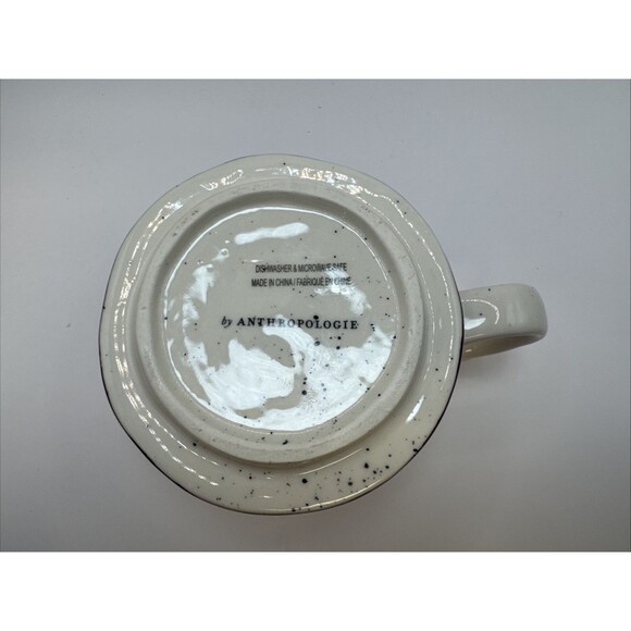 ANTHROPOLOGIE Block printed Monogram Letter K Mug Purple Floral Boho Coffee - Picture 9 of 10